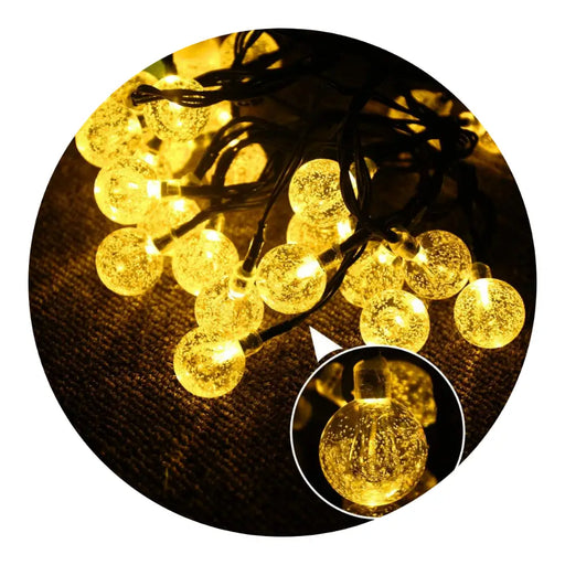 Guirnalda Solar Esfera Bolitas Luces Led Decoracion Jardin - Fliperex