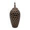 Jarron Florero Ceramica De Panal Decorativo Cafe Alargado