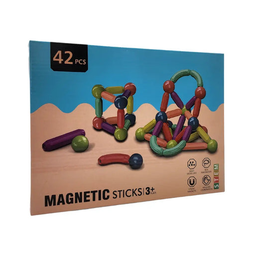 Juego Varillas De Construccion Magnetico Didactico 42 Piezas - Fliperex