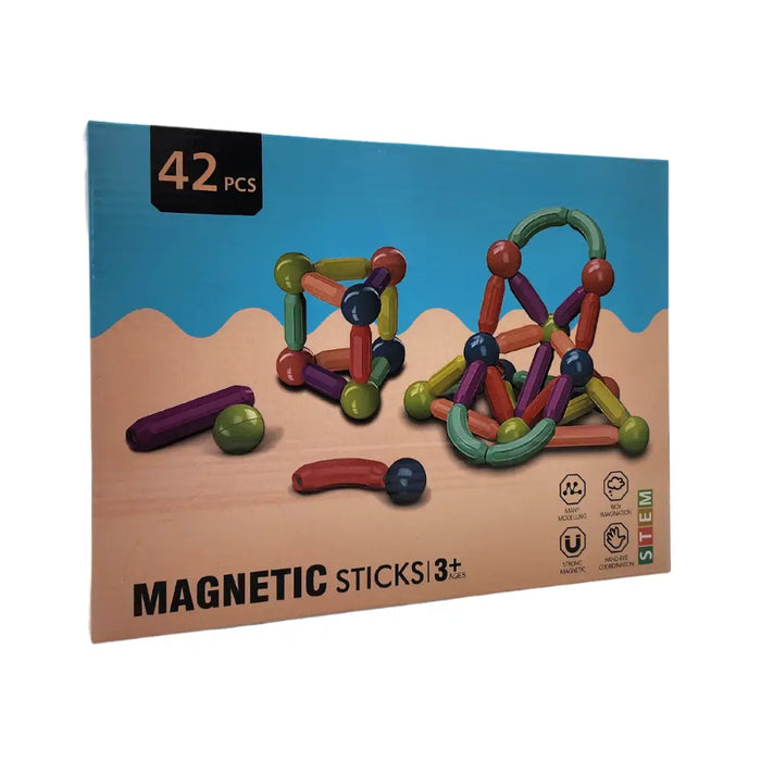Juego Varillas De Construccion Magnetico Didactico 42 Piezas - Fliperex