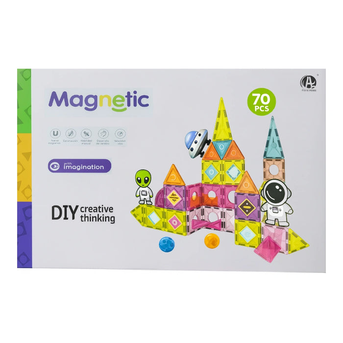 Juego Bloques Magneticos Construccion 70 Piezas Educativo