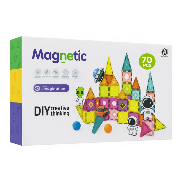 Juego Bloques Magneticos Construccion 70 Piezas Educativo