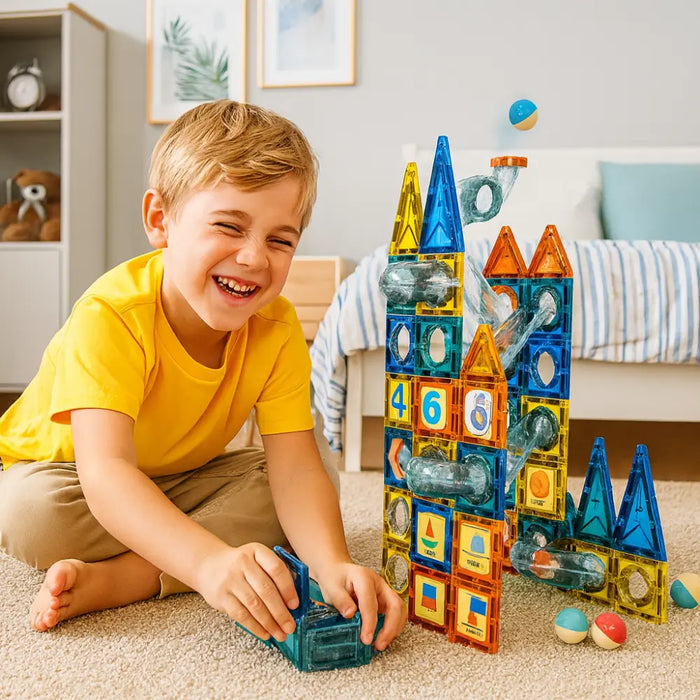 Juego Bloques Magneticos Construccion 73 Piezas Tobogan