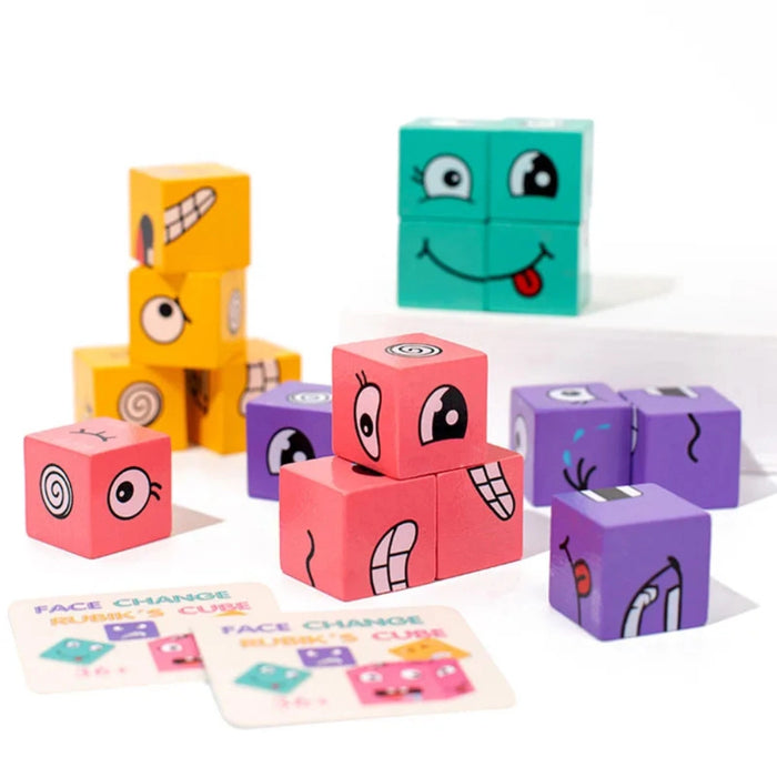 Juego De Expresion Cubo Cambia Cara De Colores Emoji