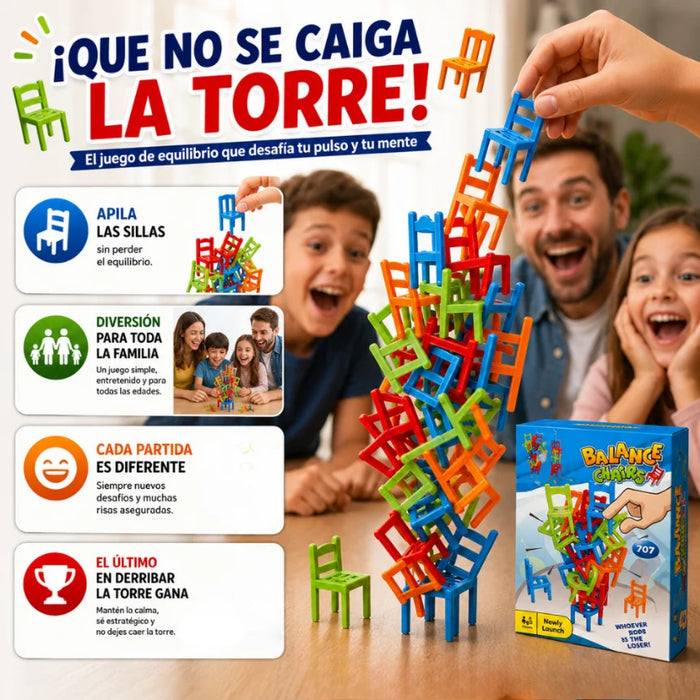 Juego De Mesa Equilibrio De Sillas Familiar Para Niños