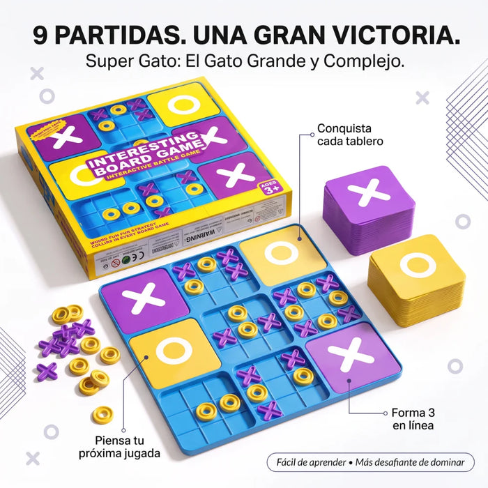 Juego Gato Múltiple Tic Tac Toe Estrategia Familiar Infantil