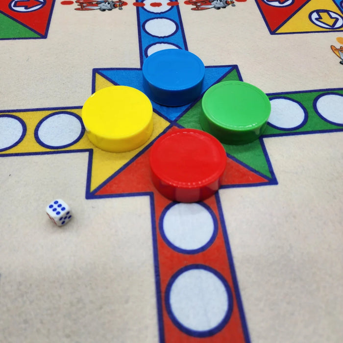Juego Ludo Serpientes y Escaleras Ajedrez 3 En 1 Alfombra