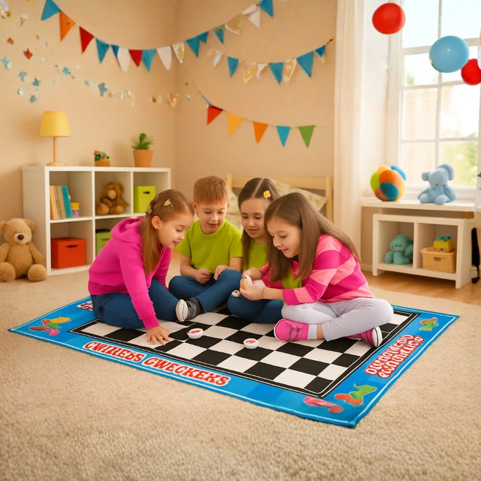 Juego Serpientes Y Escaleras Alfombra De Entretención Niños
