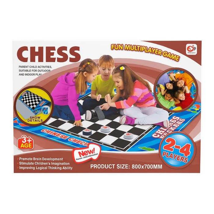 Juego Tablero Ajedrez Alfombra De Entretención Niños
