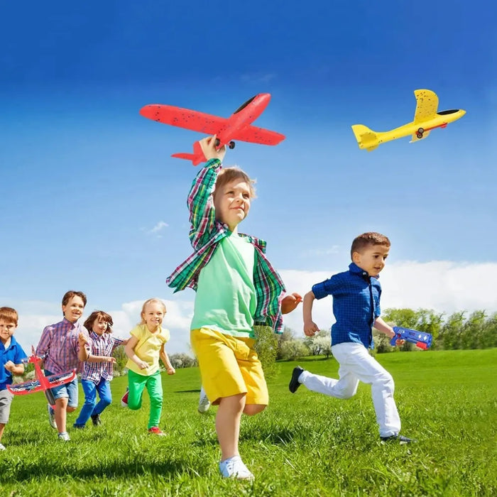 Juguete Avion Planeador Con Pistola Disparo Aereo Niños