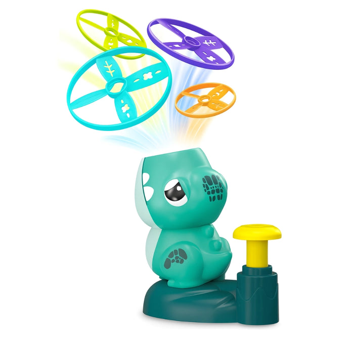 Juguete Lanzador de Discos Voladores Frisbee Dinosaurio