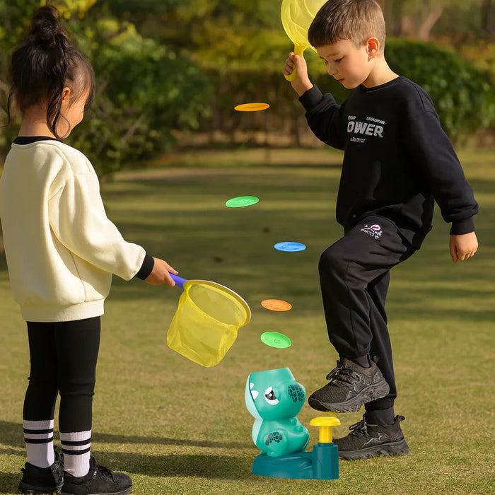 Juguete Lanzador de Discos Voladores Frisbee Dinosaurio