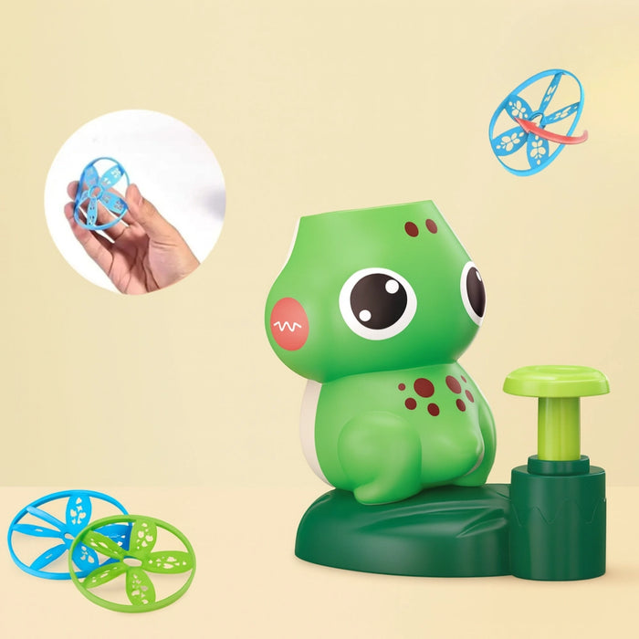Juguete Lanzador de Discos Voladores Frisbee Dinosaurio