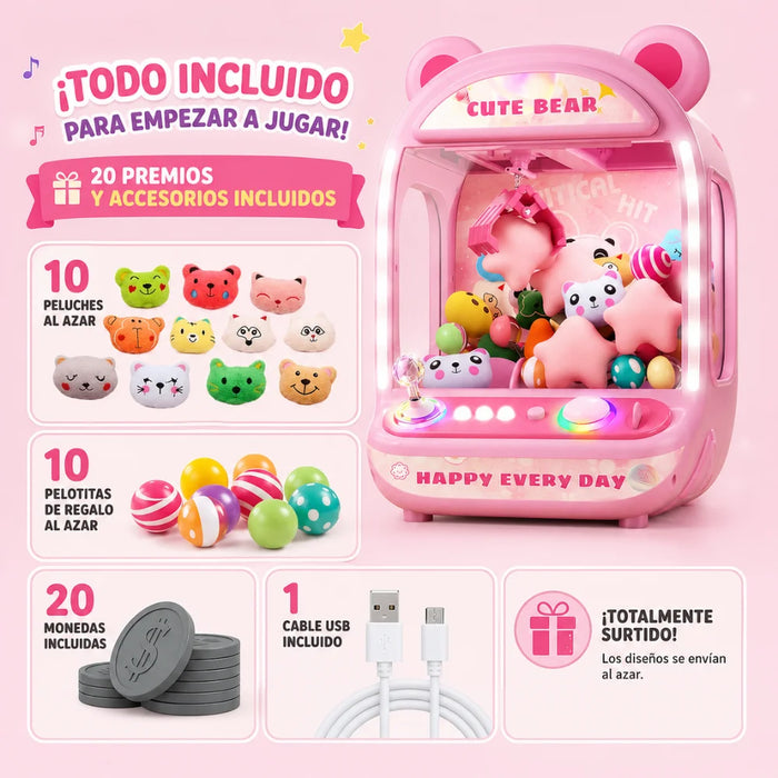 Juguete Maquina De Peluches Atrapa Con Garra Kawaii Infantil