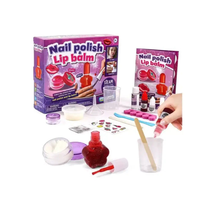 Kit Crea Tu Primer Esmalte De Uñas Y Bálsamo Labial Juguete - Fliperex