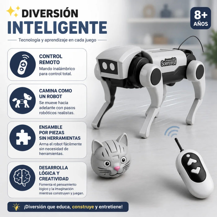 Kit Arma Tu Primer Perro Robot RC a Control Remoto Juguete Infantil