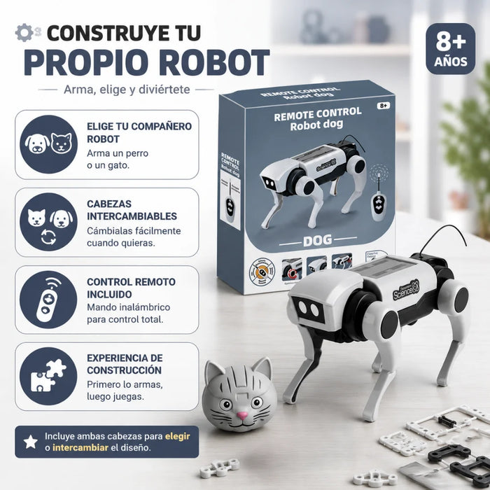 Kit Arma Tu Primer Perro Robot RC a Control Remoto Juguete Infantil