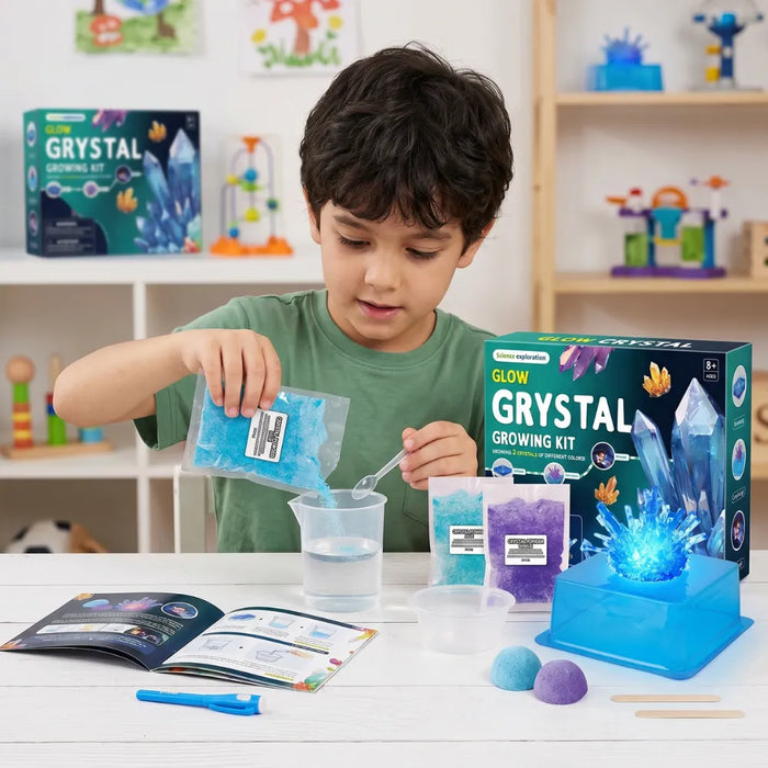 Kit Cultivo De Cristales Luminosos Niños Experimento Ciencia