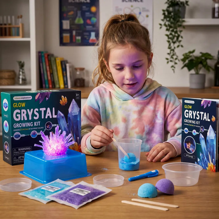 Kit Cultivo De Cristales Luminosos Niños Experimento Ciencia
