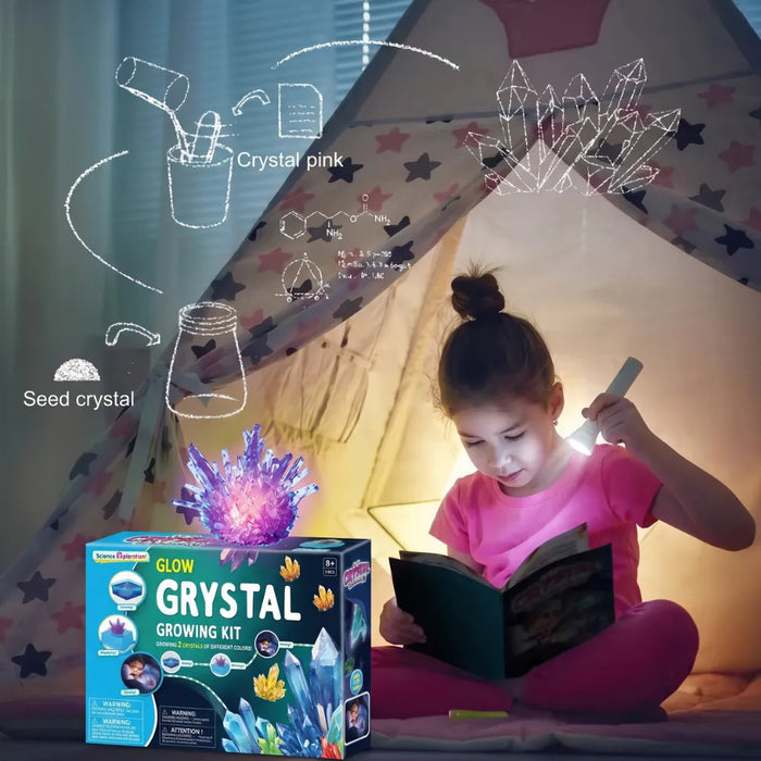 Kit Cultivo De Cristales Luminosos Niños Experimento Ciencia
