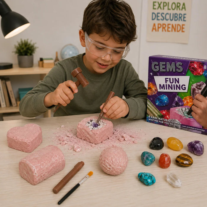 Kit Excavacion Rocas Y Minerales Ciencia Juguete Educativo