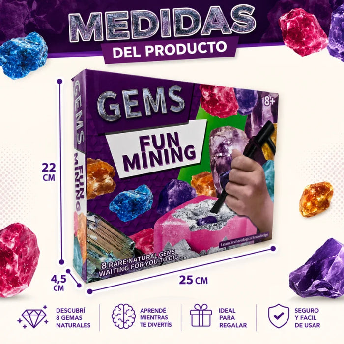 Kit Excavacion Rocas Y Minerales Ciencia Juguete Educativo