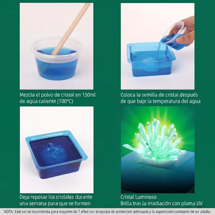 Kit Experimento Slime Que Brilla En La Oscuridad Ciencia