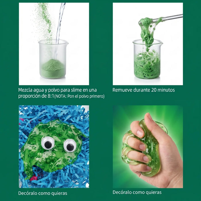 Kit Experimento Slime Que Brilla En La Oscuridad Ciencia