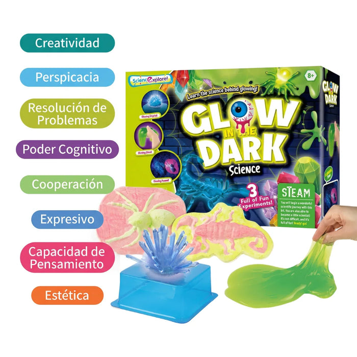 Kit Experimento Slime Que Brilla En La Oscuridad Ciencia