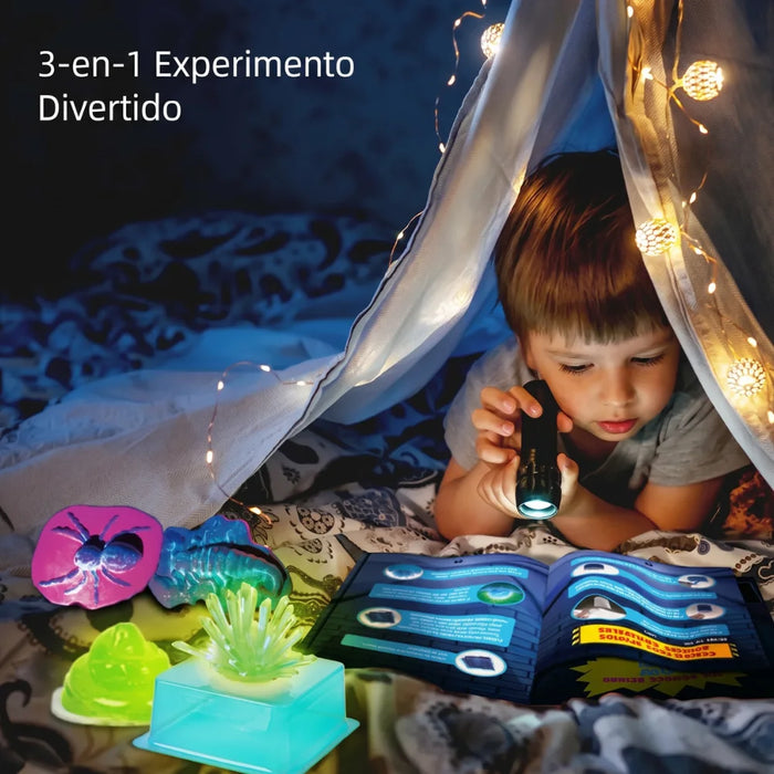 Kit Experimento Slime Que Brilla En La Oscuridad Ciencia