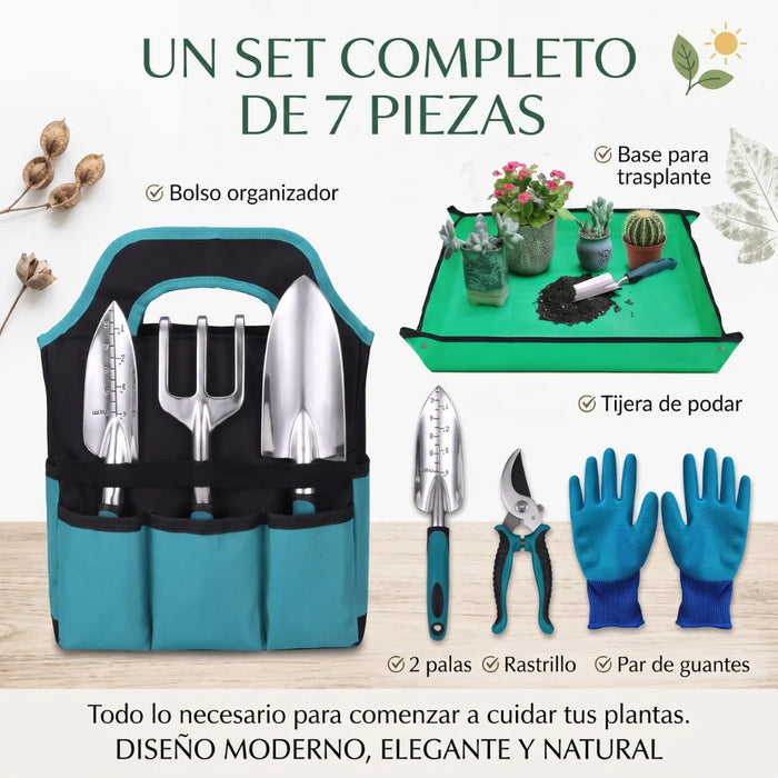 Kit Herramientas Jardineria Con Bolso Guantes Y Accesorios