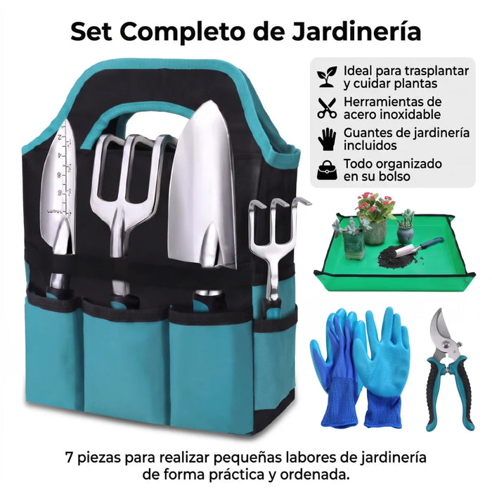Kit Herramientas Jardineria Con Bolso Guantes Y Accesorios