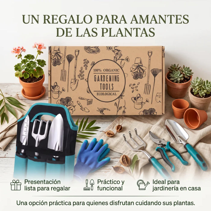 Kit Herramientas Jardineria Con Bolso Guantes Y Accesorios
