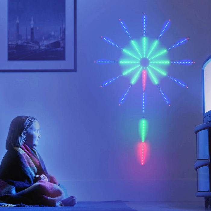 Kit Luces Fuegos Artificiales Rgb Decoracion Navidad Led