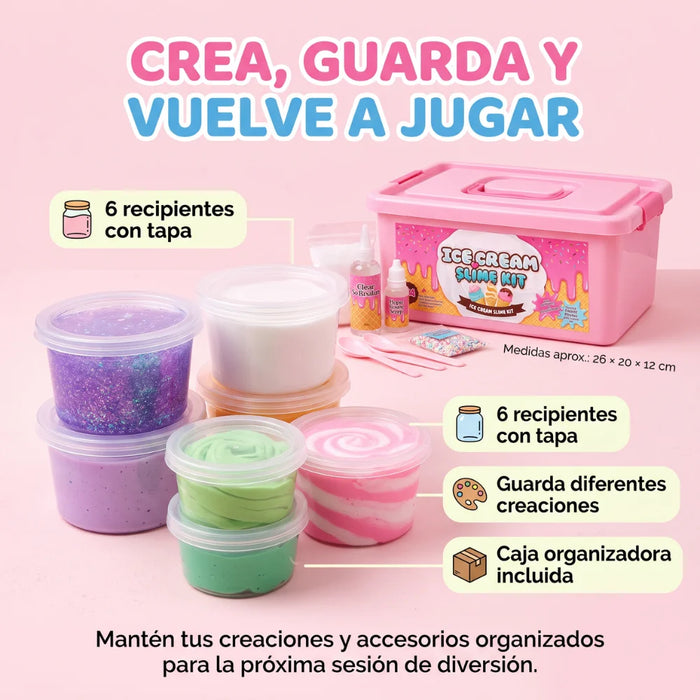 Kit Para Crear Slime Completo Con Accesorios Y Caja Organizadora