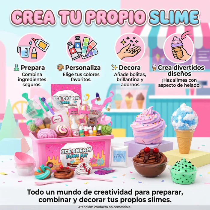 Kit Para Crear Slime Completo Con Accesorios Y Caja Organizadora