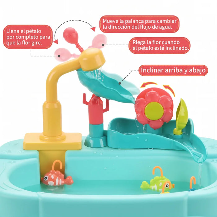 Lavaplatos Infantil Con Agua Recirculante Pesca Y Accesorios