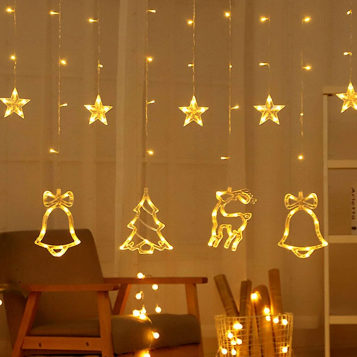 Luces Navideñas Solares Led Reno Campana Pino Decora Navidad