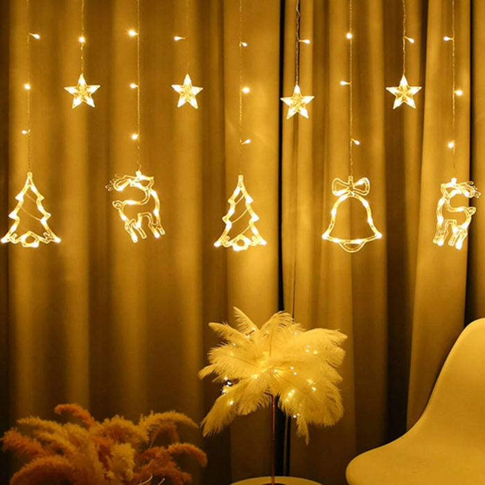 Luces Navideñas Solares Led Reno Campana Pino Decora Navidad