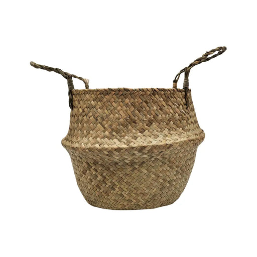 Macetero Cesto Maceta De Mimbre Tejida Plegable Con Asas - Fliperex