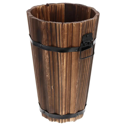 Macetero De Madera Tipo Barril Alargado Para Jardín Terraza - Fliperex