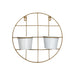Macetero Doble De Fierro De Pared Circular Colgante Dorado - Fliperex