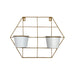 Macetero Doble De Fierro De Pared Hexagonal Colgante Dorado - Fliperex