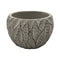 Macetero Maceta Acabado Cemento Relieve Hojas Gris L
