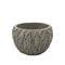 Macetero Maceta Acabado Cemento Relieve Hojas Gris S