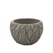 Macetero Maceta Acabado Cemento Relieve Hojas Gris S - Fliperex