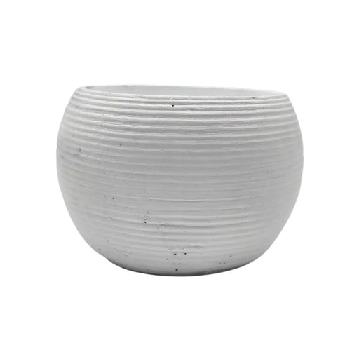 Macetero Maceta Acabado Cemento Relieve Rustico Blanco - Fliperex