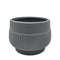 Macetero Maceta Acabado Mate Gris Con Lineas Relieve