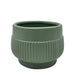 Macetero Maceta Acabado Mate Verde Con Lineas Relieve - Fliperex