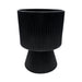 Macetero Maceta Ceramica Estilo Nordico Negro Base Conica - Fliperex